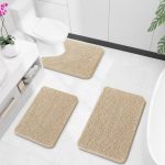 Buganda Bathroom Rugs 30x20, Quick Dry Machine Washable Chenille Bath Mats with Rubber Backing, Grey - Image 89