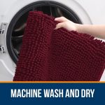 Buganda Bathroom Rugs 30x20, Quick Dry Machine Washable Chenille Bath Mats with Rubber Backing, Grey - Image 68