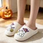 BERANMEY Halloween Slippers for Women Perfect Soft Plush Comfy Warm Slip-On Cute Womens Slippers Indoor Fluffy House Slippers for Women and Men Non-slip Fuzzy Flat Slides - Image 6
