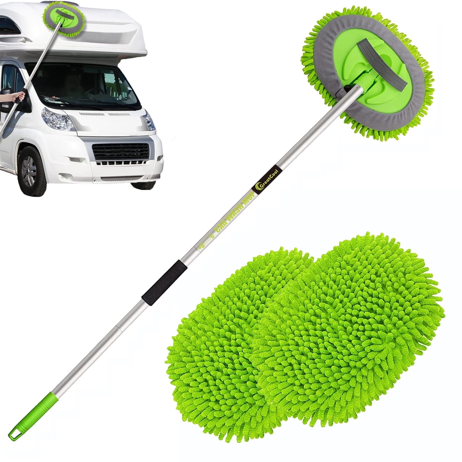 GreatCool-62-Car-Wash-Brush-Kit-Mitt-Mop-Sponge-Long-Handle-Chenille-Microfiber-Car-Cleaning-Brush-Kit-Supplies-Car-Washing-Mop-Kit-Car-Care-Scratch_f5b3f733-1148-4d3b-9e2b-c3b302244213.0a5c4938476b45014abd6369a340382c GreatCool 62 Car Wash Brush Kit Mitt Mop Sponge with Long Handle Chenille Microfiber Car Cleaning Brush Kit Supplies Car Washing Mop Kit Car Care of Scratch-Free Replacement Head for Car RV Truck - Image 1